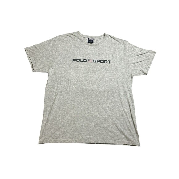 Vintage Polo Sport Ralph Lauren Logo T Shirt Size Large Grey‎ - Picture 1 of 6